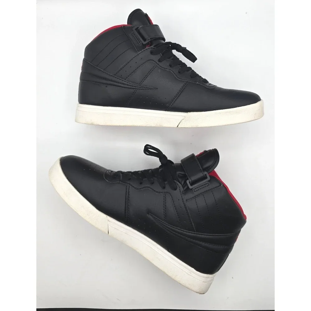 Fila Vulc 13 Mid Plus Mens Sneakers Black Red High Top 1CM00349-014 Size 9.5